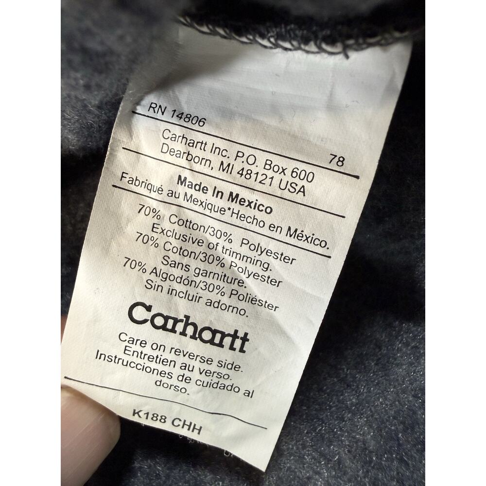 Carhartt Quarter Zip Sweatshirt Womens Large Gray Fleece Lined Pullover - Picture 6 of 7